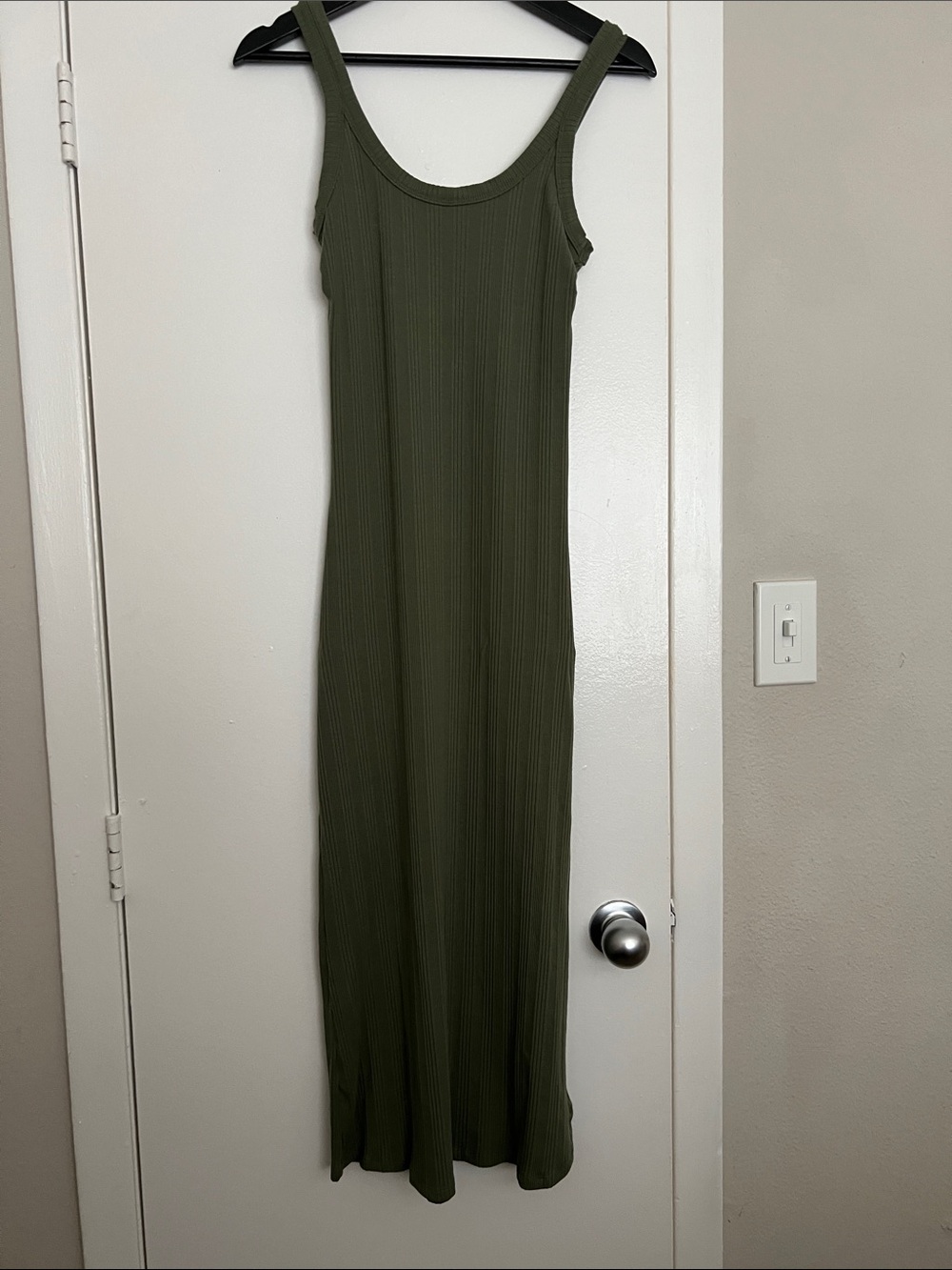 Vitamin A Olive Green Ribbed Tank Maxi Dress Size Small